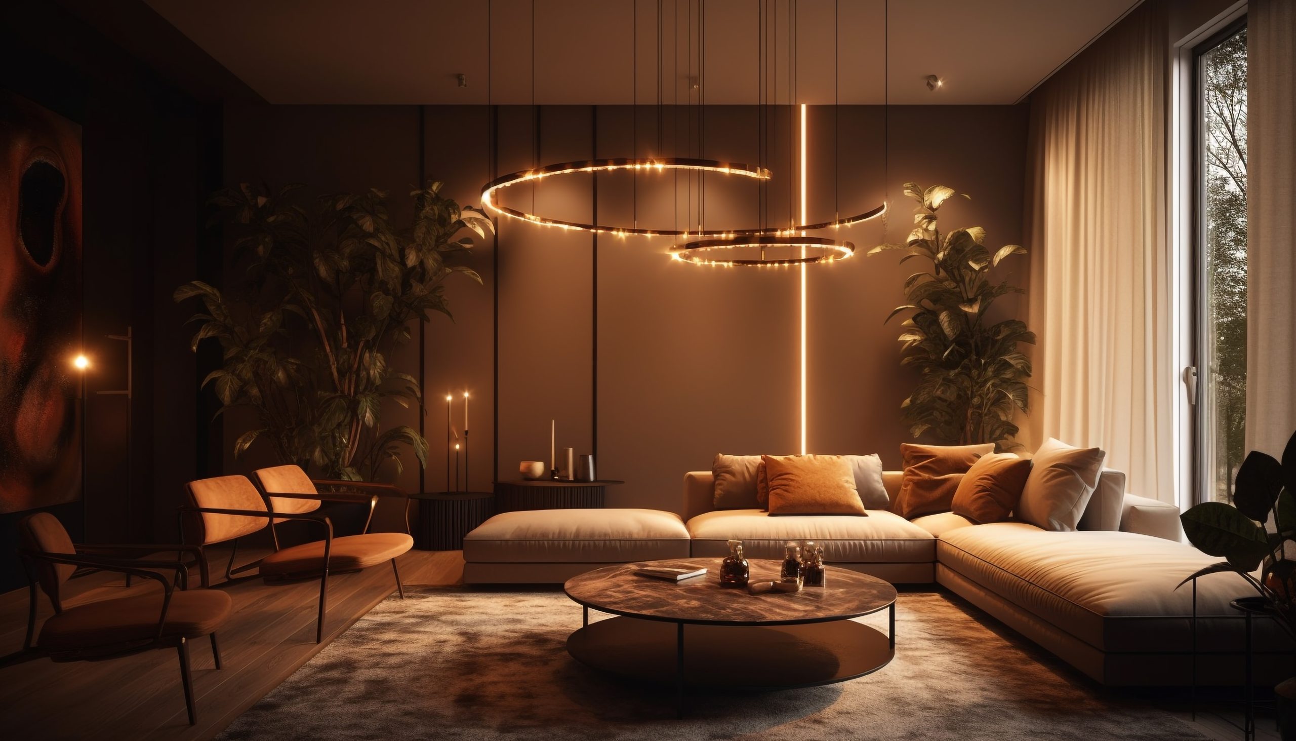 Luxury lighting in a living room